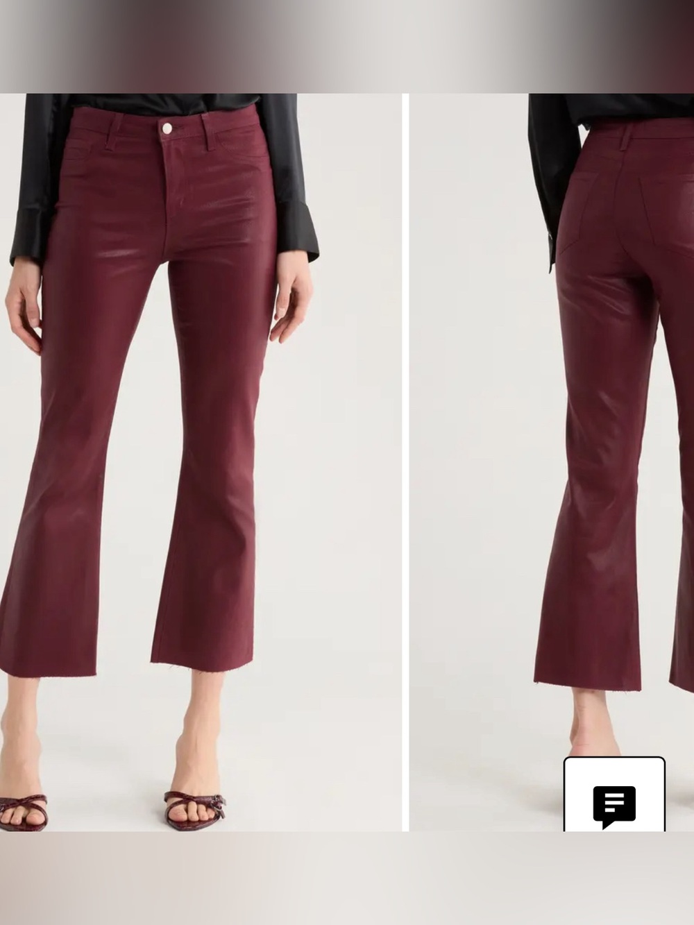 NWT KENDRA CROP FLARE IN SYRAH COATED